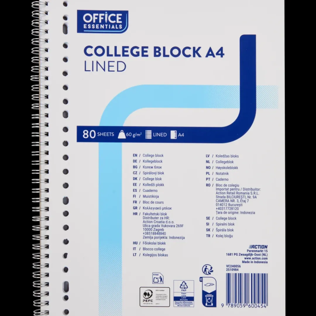 Papier & Schriften-Office Essentials collegeblok A4 | Action NL