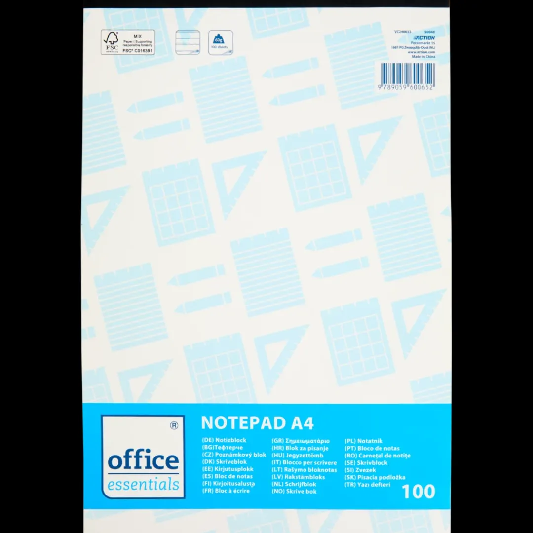 Papier & Schriften- Office Essentials schrijfblok A4 | Action NL
