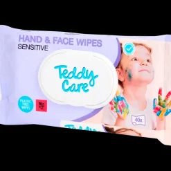 Lichaamsverzorging-Teddy Care doekjes voor hand en gezicht Sensitive 40 Stuks | Action NL